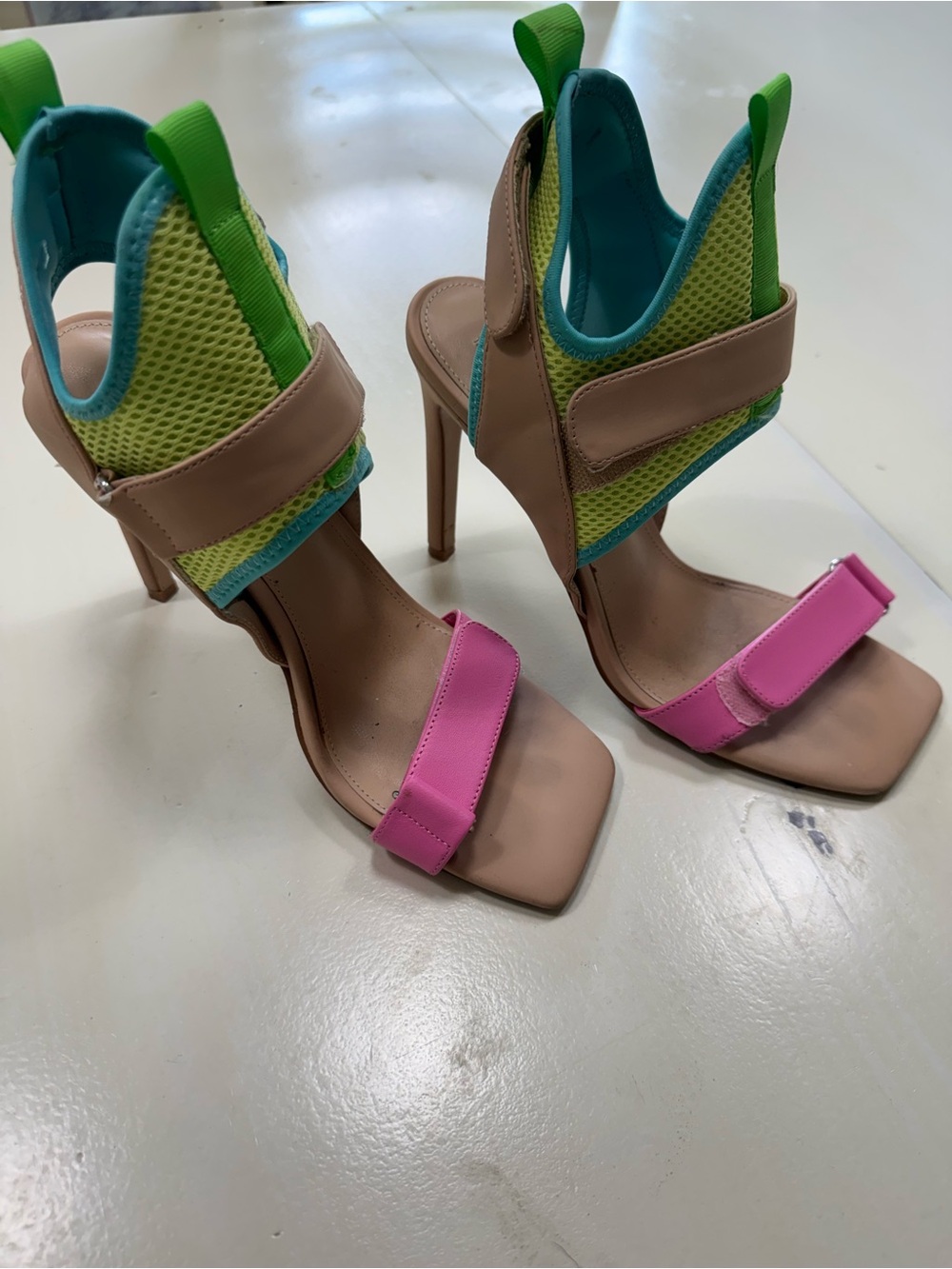 Steve Madden Women's Virtual Multi-Color Stiletto Heel Sandals (Size 9 M)